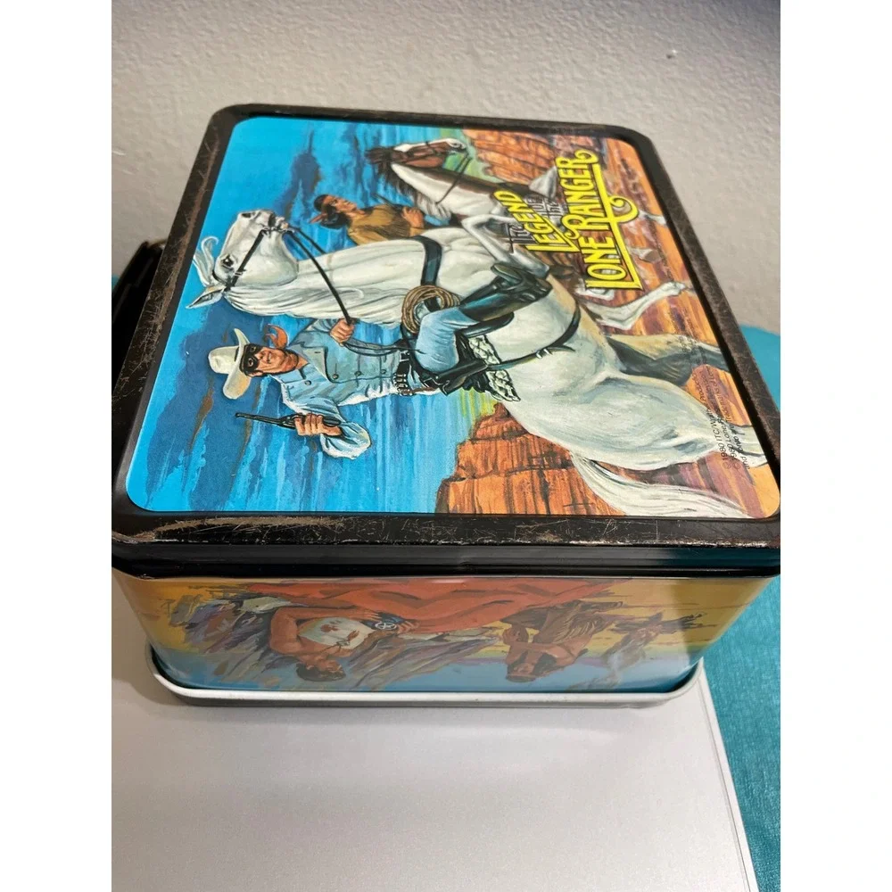 Vintage 1980sLone Ranger Metal Lunchbox Western Decor No Thermos Aladdin